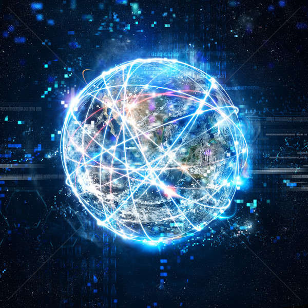 Concept of global internet connection network . World provided by Nasa Stock photo © alphaspirit