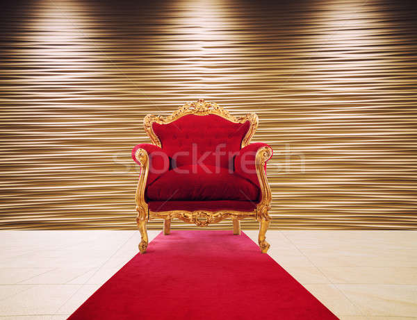 Piros arany luxus fotel siker dicsőség Stock fotó © alphaspirit