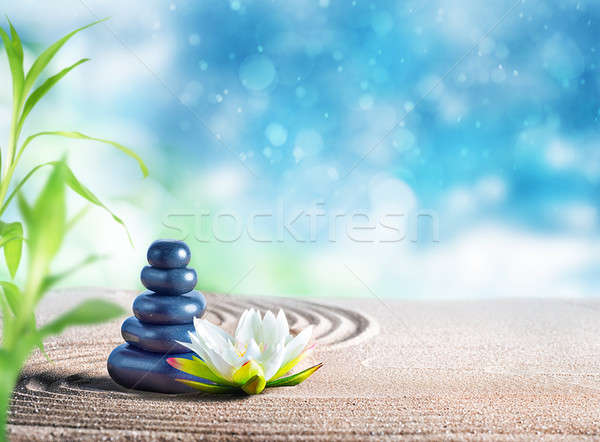 Orientalisch Steine Therapie entspannenden Spa-Behandlung Sand Stock foto © alphaspirit