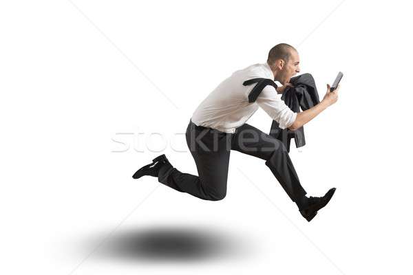 Running businessman Stock photo © alphaspirit