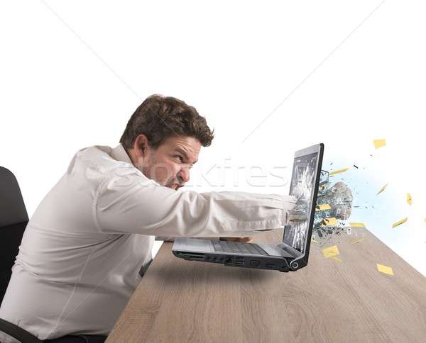 Businessman stressed out from work Stock photo © alphaspirit