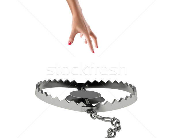 Kéz csapda nő pénzügy stressz biztonság Stock fotó © alphaspirit