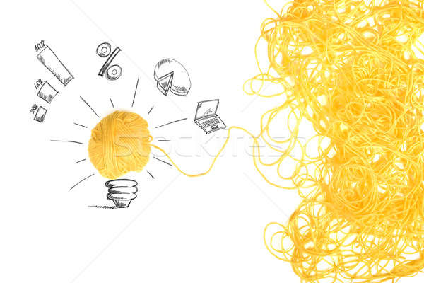 Concept of idea and innovation with wool ball Stock photo © alphaspirit