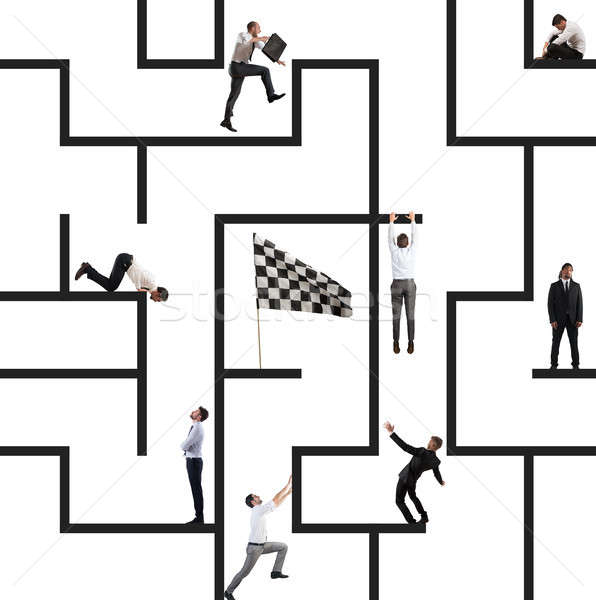 Business Spiel Labyrinth innerhalb groß Stock foto © alphaspirit