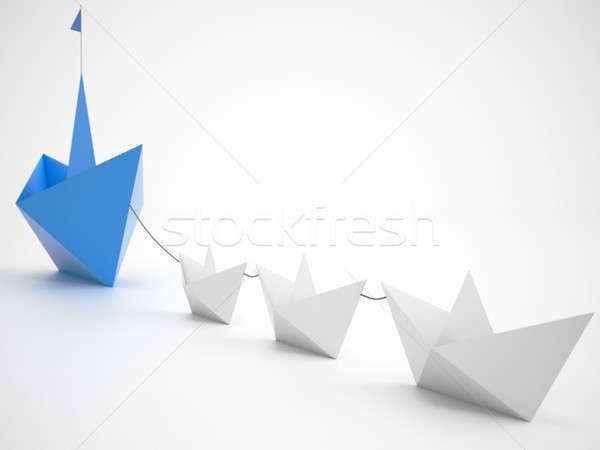 Eenheid sterkte klein papier boten groter Stockfoto © alphaspirit