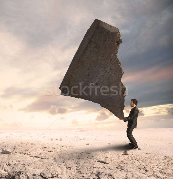 Foto d'archivio: Imprenditore · difficoltà · cielo · lavoro · pietra · lavoratore