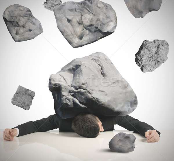 подчеркнуть бизнесмен бизнеса лице работу каменные Сток-фото © alphaspirit