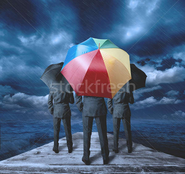 Businessman thinks positively Stock photo © alphaspirit