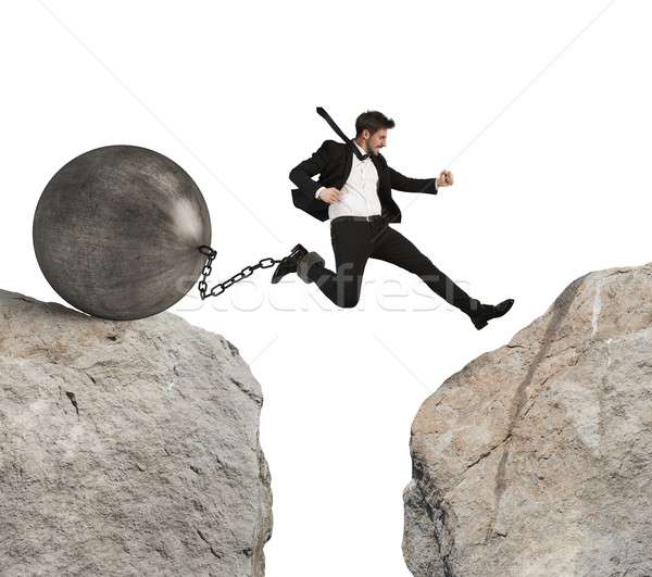Businessman overcomes obstacles Stock photo © alphaspirit