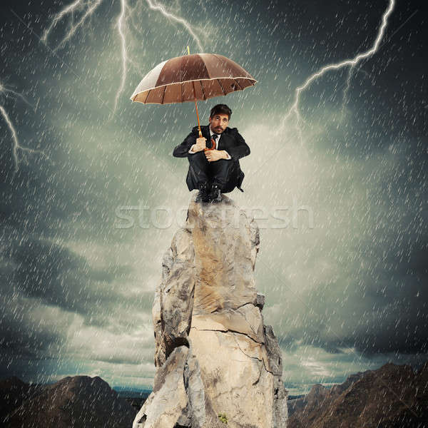 Lonely and desperate businessman Stock photo © alphaspirit
