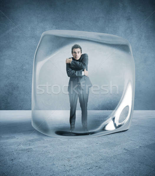 Frozen businessman Stock photo © alphaspirit