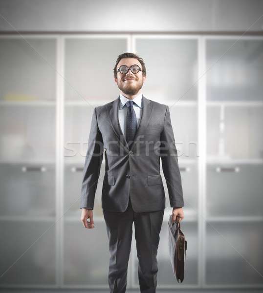 Nerd bizar zakenman zoals man werknemer Stockfoto © alphaspirit