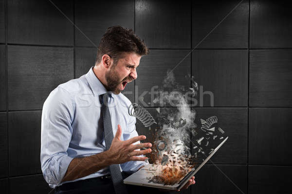 Stress and frustration caused by a computer Stock photo © alphaspirit