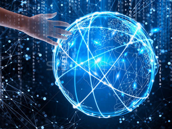 グローバル インターネット 接続 ネットワーク 周りに 世界 ストックフォト © alphaspirit