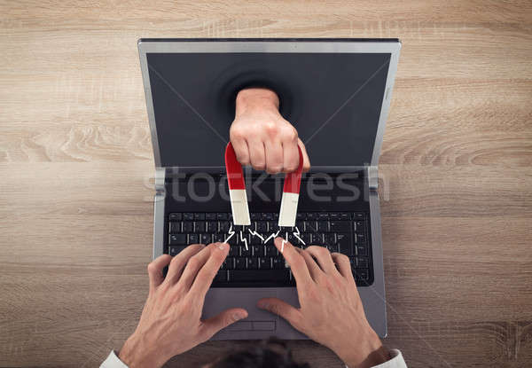 Stockfoto: Mensen · marketing · magneet · man · computer · business