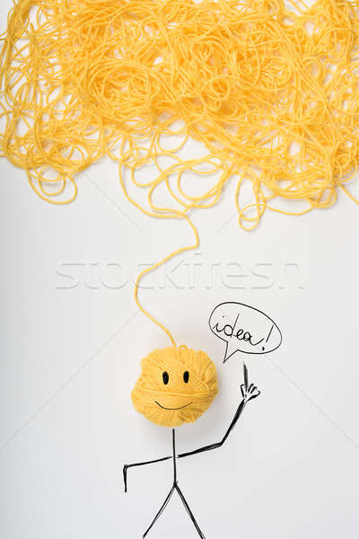 Concept of idea and innovation with tangle of wool yarn Stock photo © alphaspirit