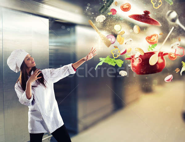 Magic chef ready to cook a new dish Stock photo © alphaspirit