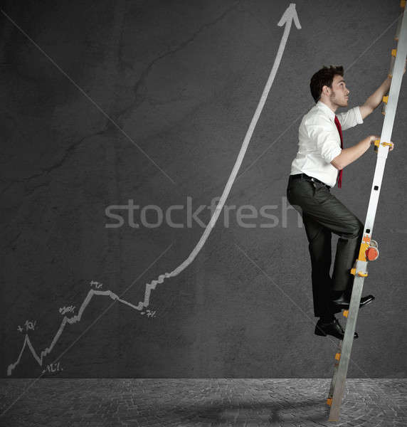Business statistiek succes positief kantoor man Stockfoto © alphaspirit