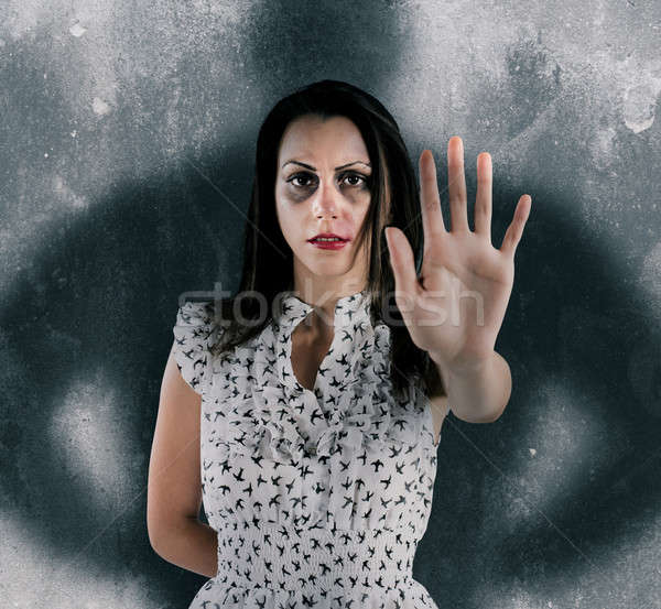 Stock foto: Stoppen · Frau · Gewalt · Angst · Schatten · Mann