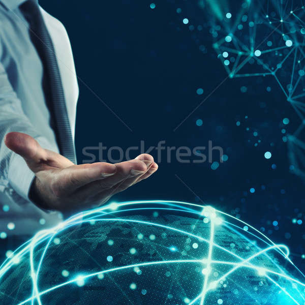 Manage global internet communication Stock photo © alphaspirit