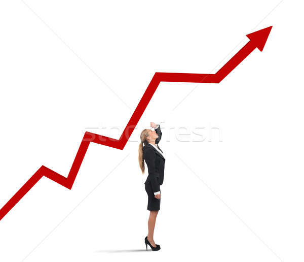 Businesswoman and success uphill Stock photo © alphaspirit