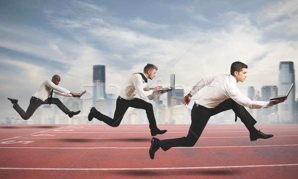 Stockfoto: Concurrentie · business · lopen · internet · werk