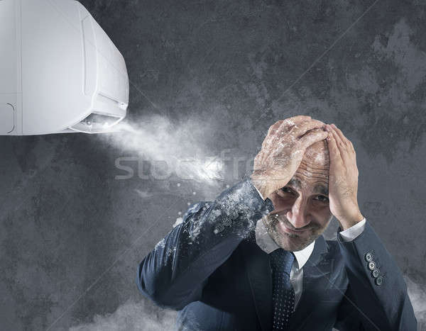 Affaires glaciale climatiseur congelés homme Photo stock © alphaspirit