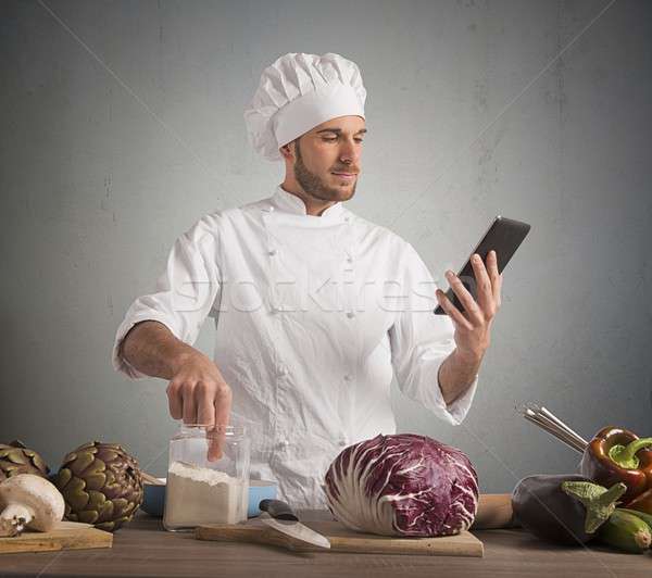Cook with technology Stock photo © alphaspirit
