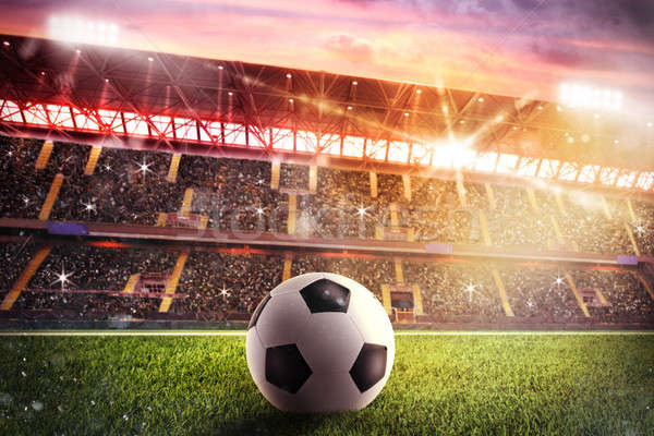 Soccerball at the stadium Stock photo © alphaspirit