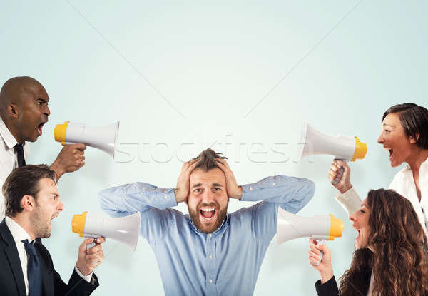 Stress concept with screaming colleagues Stock photo © alphaspirit