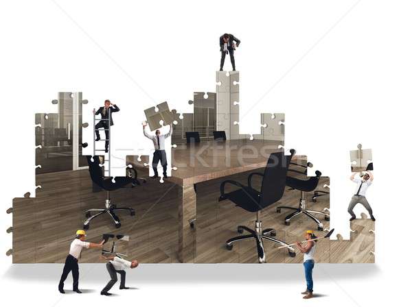 Foto stock: Oficina · construir · equipo · de · negocios · de · trabajo · mujer · hombre