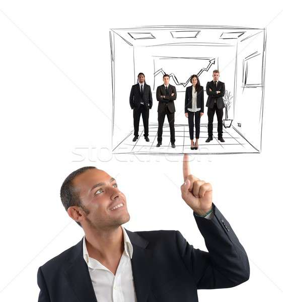 Executive Einfachheit Business-Team Lächeln glücklich Arbeit Stock foto © alphaspirit