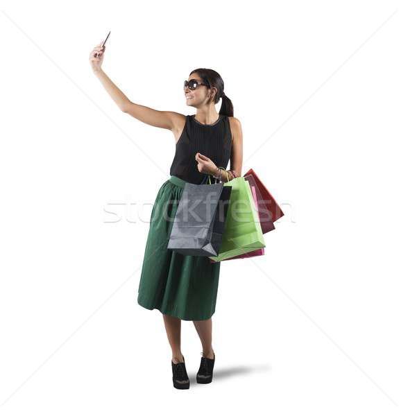 Selfie shopping Stock photo © alphaspirit
