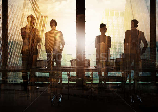 группа Бизнес-партнер глядя будущем корпоративного запуска Сток-фото © alphaspirit
