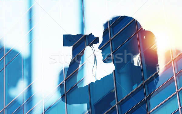 бизнесмен бинокль удвоится Сток-фото © alphaspirit