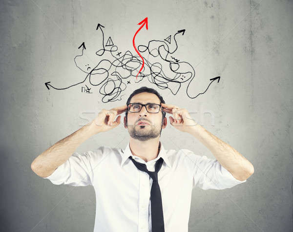 Confused businessman found the way of the solution Stock photo © alphaspirit