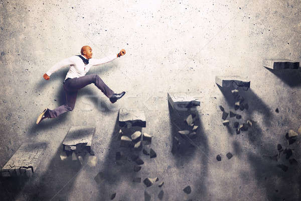 Belirsiz tırmanmak adam adımlar işadamı finanse Stok fotoğraf © alphaspirit