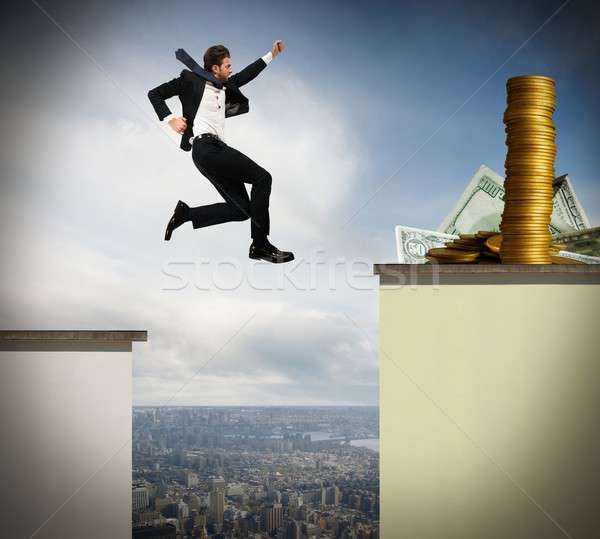 Gezicht risico motivatie vastbesloten zakenman riskant Stockfoto © alphaspirit