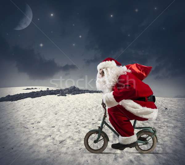 Papá noel moto montanas negocios calle montana Foto stock © alphaspirit