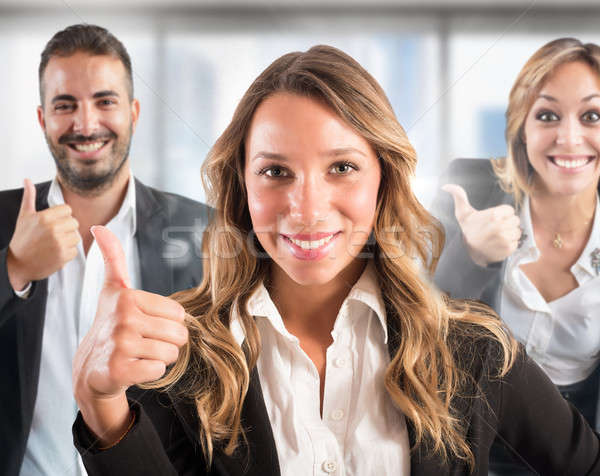 Positive teamwork Stock photo © alphaspirit