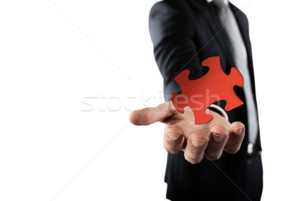 Vermist stuk puzzel zakenman compleet man Stockfoto © alphaspirit