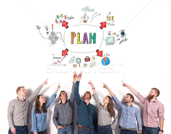 Business team indicate a business project. concept of creative idea and teamwork Stock photo © alphaspirit