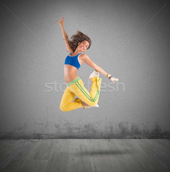 Danser zumba sport licht fitness gezondheid Stockfoto © alphaspirit