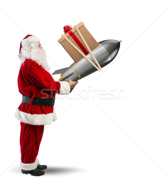 Stockfoto: Snel · levering · christmas · geschenken · kerstman · klaar