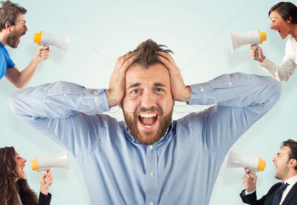 Stress concept with screaming colleagues Stock photo © alphaspirit
