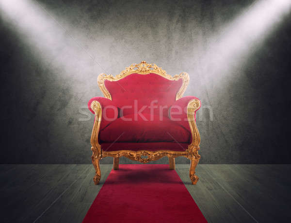 Piros arany luxus fotel siker dicsőség Stock fotó © alphaspirit