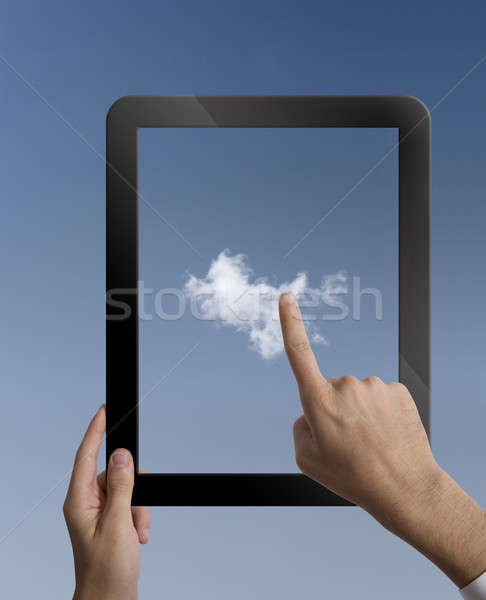 Virtueel tablet business muziek telefoon Stockfoto © alphaspirit