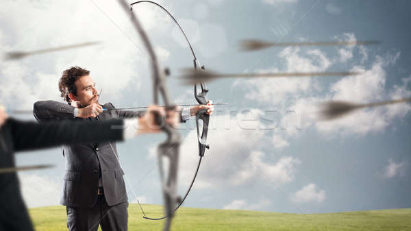 Stock photo: Challenge for reach and hit new business targets