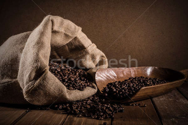 Coffee beans on grunge background Stock photo © alphaspirit