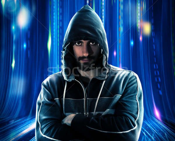 Hacker man Stock photo © alphaspirit